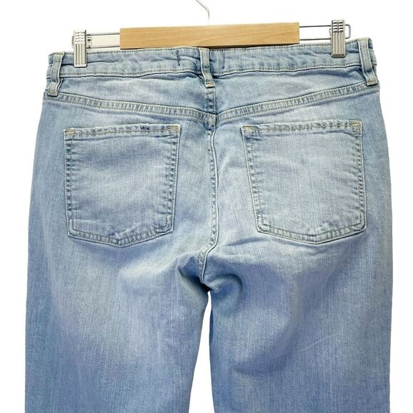 Free People Liv Crop Flare Leg Mid Rise Jeans Medium Wash Released Hem Size 30 - Picture 7 of 13